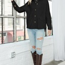 Black XL The Harlowe | Cozy Button Up Shacket
