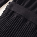 Large Black The Rowan | Ribbed Pleated Sweater Wrap Dress