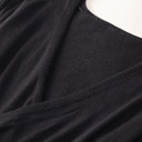 XL Black The Rowan | Ribbed Pleated Sweater Wrap Dress