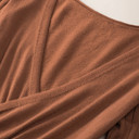 Large Rust The Rowan | Ribbed Pleated Sweater Wrap Dress