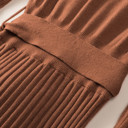 Large Rust The Rowan | Ribbed Pleated Sweater Wrap Dress