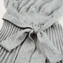 Medium Gray The Rowan | Ribbed Pleated Sweater Wrap Dress