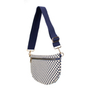 Navy Checkered The Fiona | Checkered Woven Bum Bag (11 Colors) 