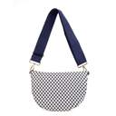 Navy Checkered The Fiona | Checkered Woven Bum Bag (11 Colors) 