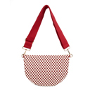 Checkered Burgundy The Fiona | Checkered Woven Bum Bag (11 Colors) 