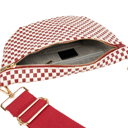 Checkered Burgundy The Fiona | Checkered Woven Bum Bag (11 Colors) 