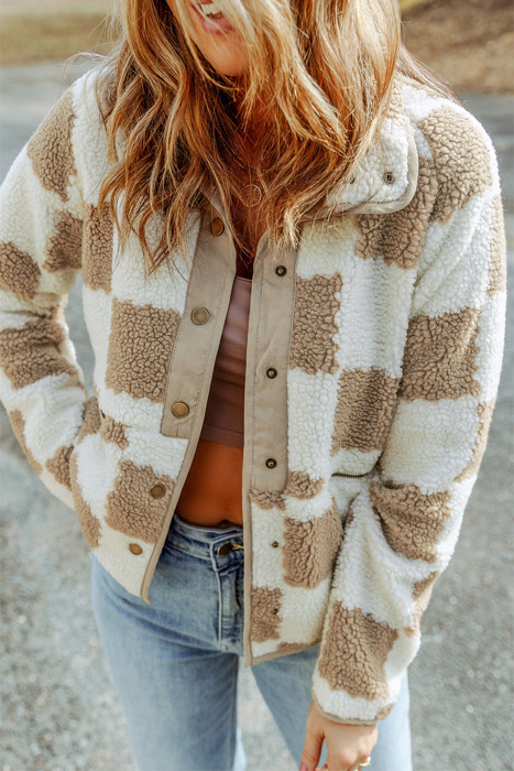 The Dylan | Checkered Sherpa Jacket
