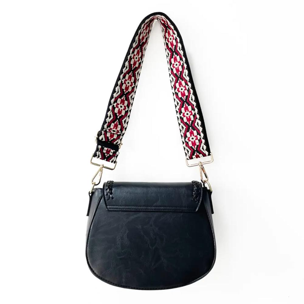 The Eva Saddle Crossbody Bag with Jacquard Strap