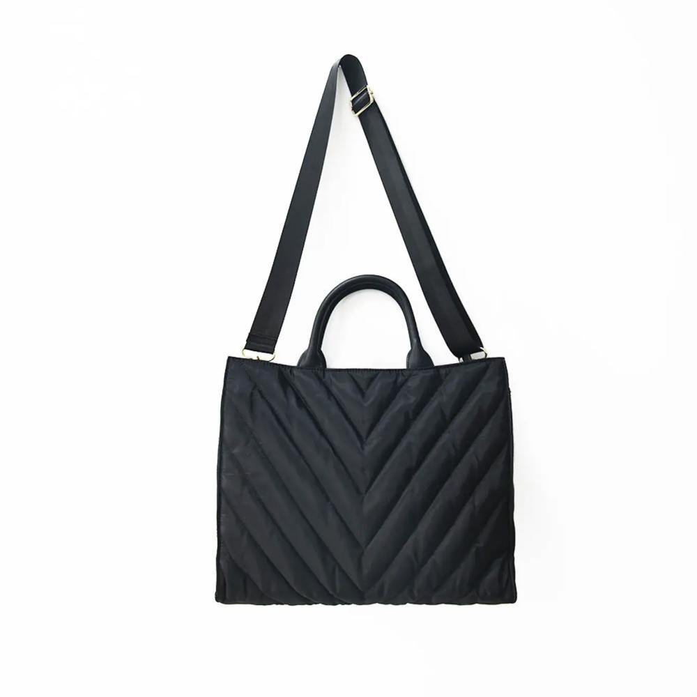 The Carmen | Chevron Stripe Large Puffer Tote