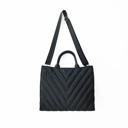 Black The Carmen | Chevron Stripe Large Puffer Tote