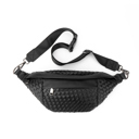 Black The Riley | Woven Leather Sling Bag