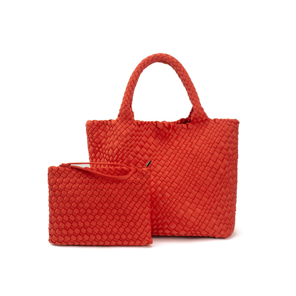 The Charli | Large Woven Neoprene Tote with Wristlet