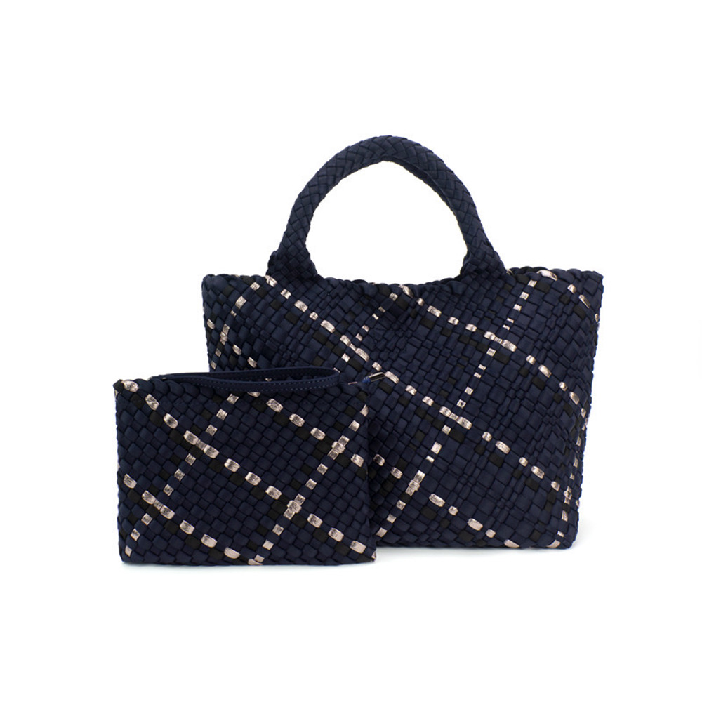 The Charli | Large Woven Neoprene Tote with Wristlet