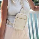  The Harlow |  Sling Bag with Chevron Strap | 3 Colors