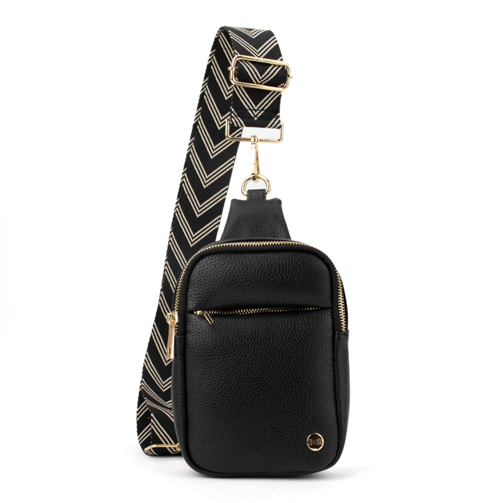 The Harlow |  Sling Bag with Chevron Strap | 3 Colors