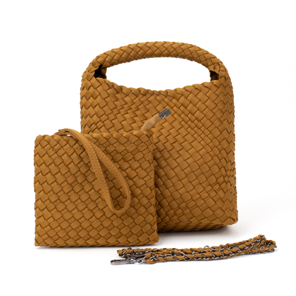 The Chloe | Small Woven Crossbody Tote | 8 Colors