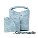 Light Blue The Chloe | Small Woven Crossbody Tote | 8 Colors