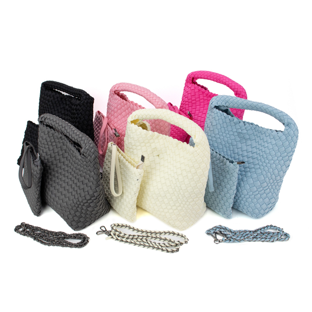 The Chloe | Small Woven Crossbody Tote | 8 Colors