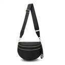 Solid Black The Avril | Checkered Sling Crossbody Bag