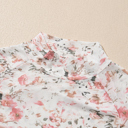  The Evelyn | Floral Print Mesh Mock Neck Slim Blouse