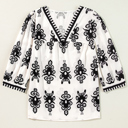  The Rosalie | Bohemian Printed 3/4 Sleeve V Neck Blouse