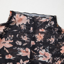  The Whitney | Floral Print Mesh Mock Neck Slim Blouse