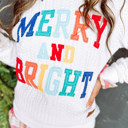  Merry And Bright Cable Knit Pullover Sweatshirt