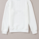  XOXO Glitter Chenille Cable Knit Pullover Sweatshirt