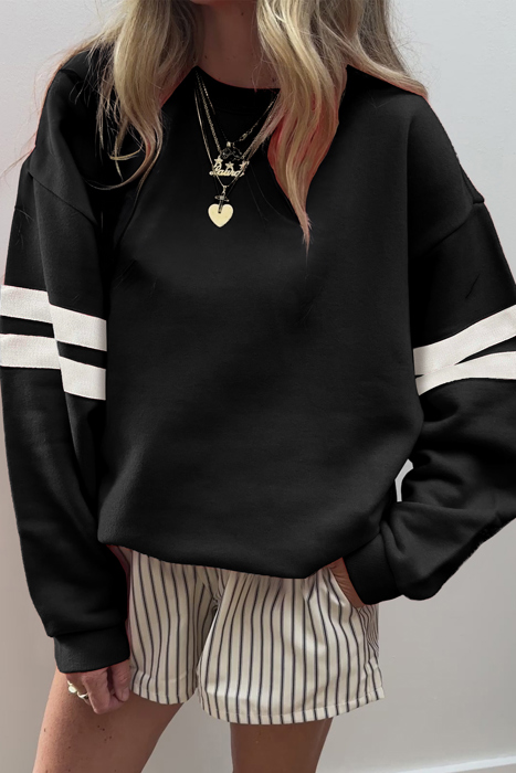 Varsity Striped Oversized Sweatshirt