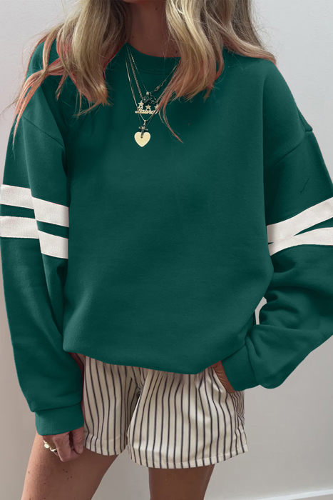 Varsity Striped Oversized Sweatshirt