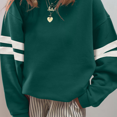 Varsity Striped Oversized Sweatshirt
