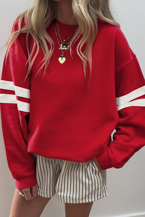 Varsity Striped Oversized Sweatshirt