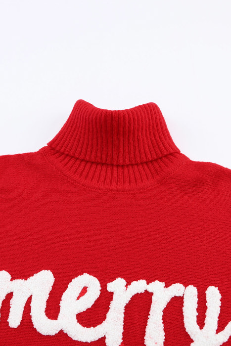 Merry Batwing Turtleneck Sweater Christmas