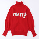  Merry Batwing Christmas Turtleneck Sweater