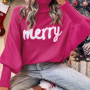  Merry Batwing Turtleneck Sweater Christmas