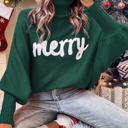  Merry Batwing Turtleneck Sweater Christmas
