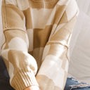  The Mandy | Checkered Bishop Sleeve Sweater