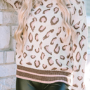  The Jenny | Brown and Pink Contrast Leopard Sweater