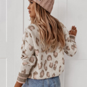  The Jenny | Brown and Pink Contrast Leopard Sweater