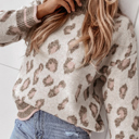  The Jenny | Brown and Pink Contrast Leopard Sweater