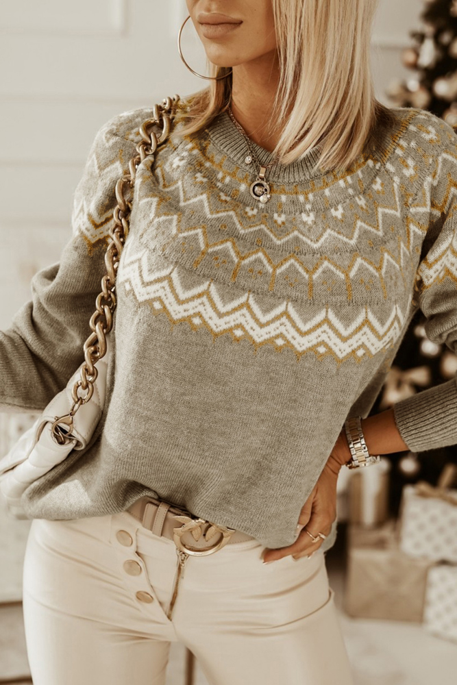 The Avery | Fair Isle Round Neck Sweater