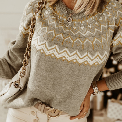 The Avery | Fair Isle Round Neck Sweater