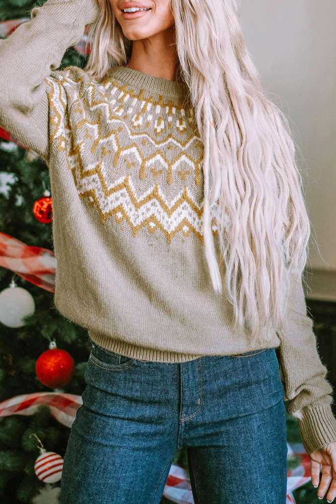 The Avery | Fair Isle Round Neck Sweater