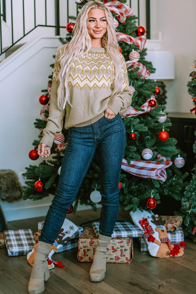 The Avery | Fair Isle Round Neck Sweater