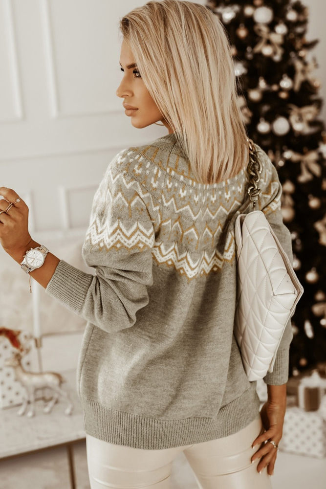 The Avery | Fair Isle Round Neck Sweater