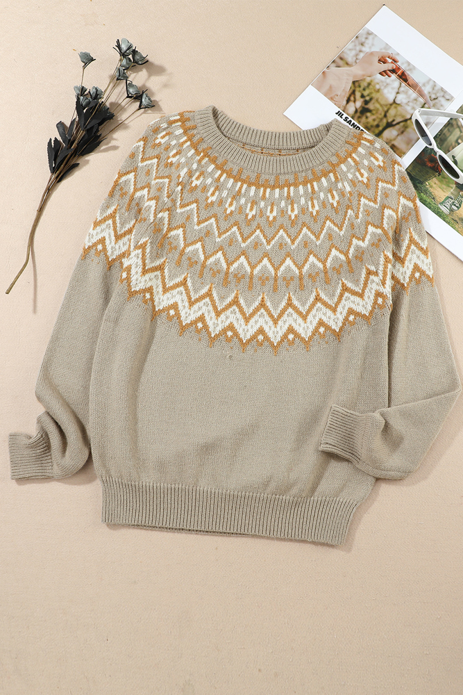 The Avery | Fair Isle Round Neck Sweater