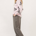  The Chloe | Bow Print Long Sleeve Loose Fit Sweater