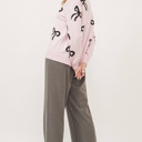  The Chloe | Bow Print Long Sleeve Loose Fit Sweater