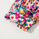  Floral Puff Short Sleeve V Neck Mini Dress