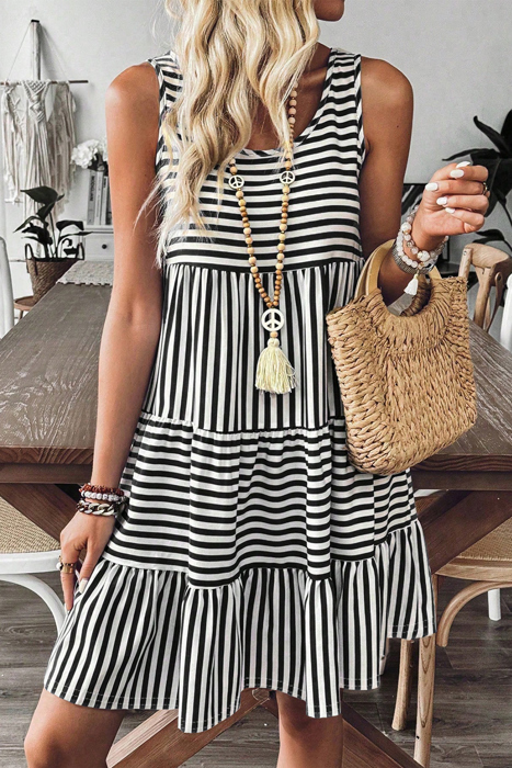 Striped Sleeveless Mini Dress
